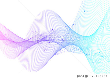 Expansion of life. Colorful explosion background with connected line and dots, wave flow. Visualization Quantum technology. Abstract graphic background explosion, motion burs illustration. 70126583