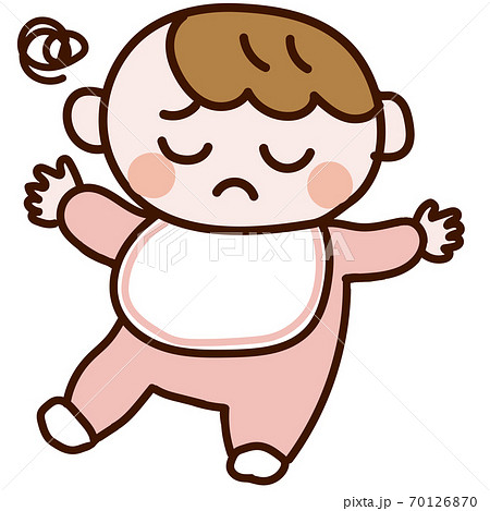 具合が悪そうな赤ちゃん_ピンク 70126870