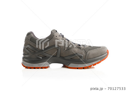 trekking sneaker with red sole, isolated on white 70127533