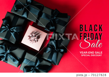 Black Friday sale, black gift box for online shopping Black Friday sale, black gift box for online shopping 70127828