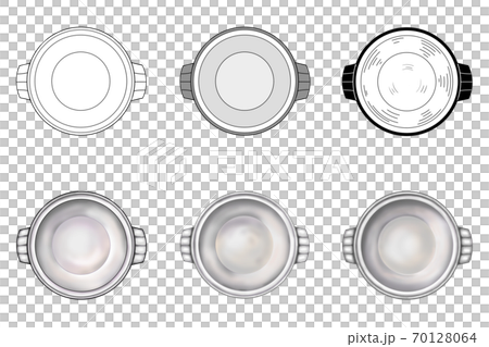 Clay pot only 6 types of line art and colored painting (gray color list) combination series 70128064