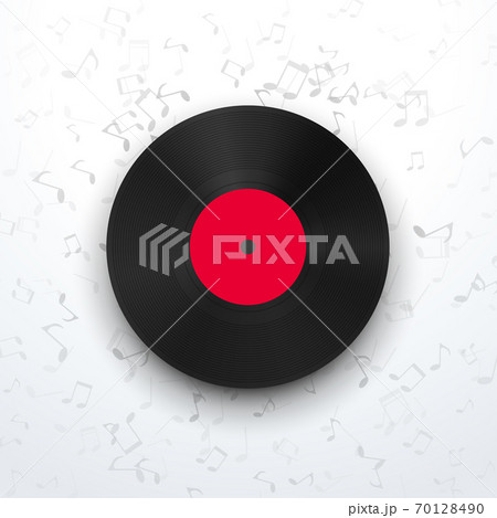 front view to vinyl record light background 70128490