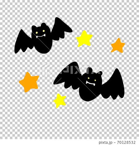 ハロウィンに使えるコウモリの可愛いイラストのイラスト素材