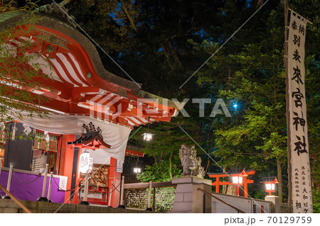 静岡県熱海市　来宮神社　夜のライトアップ 70129759