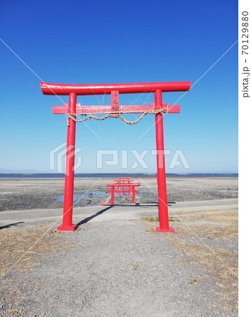 鳥居　海　海の中 70129880