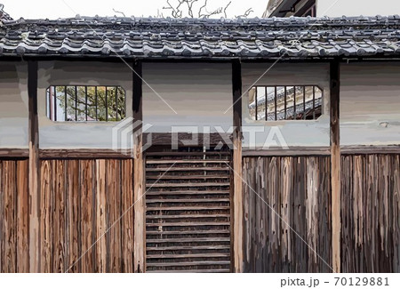 丹波篠山、古民家、塀 70129881