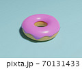 Raspberry pastry donut on a turquoise background. 3d rendering, calories 70131433