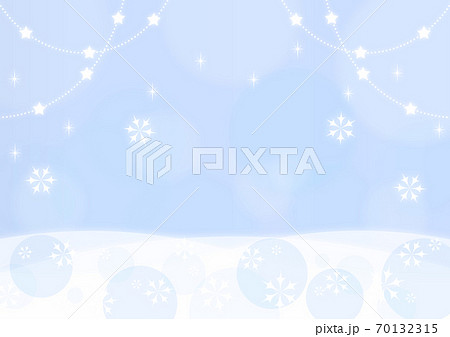 淡く優しい雰囲気の水色雪景色背景のイラスト素材
