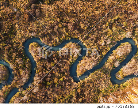 autumn landscape with river. 70133368