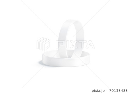 Download Blank white two silicone wristband mockup lying...のイラスト素材 ...