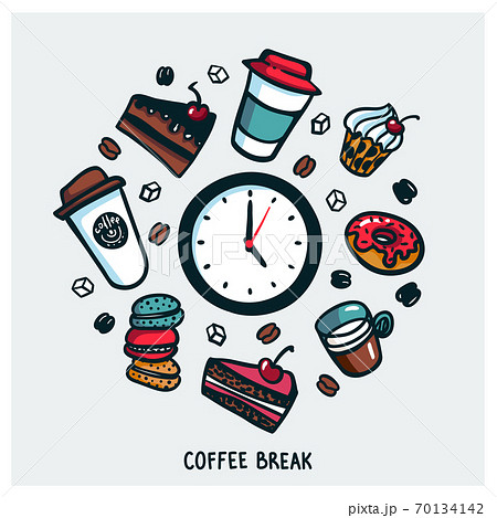 Coffee Break Concept Time For A Coffee Break のイラスト素材