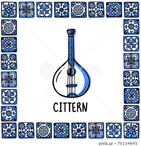 Portugal landmarks set. Portuguese fado guitar, cittern. Guiter in frame of Portuguese tiles, azulejo. Handdrawn sketch style vector illustration. Exellent for souvenirs, magnets, banner, post cards Portugal landmarks set. Portuguese fado guitar, cittern. Guiter in frame of Portuguese tiles, azulejo. Handdrawn sketch style vector illustration. Exellent for souvenirs, magnets, banner, post cards 70134645