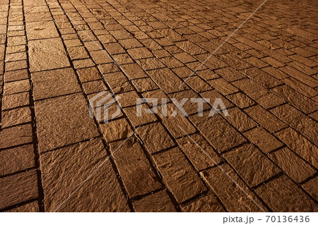 Stone Pavement Pattern At Night Stone Pavement Pattern At Night 70136436
