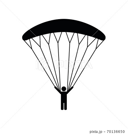 Paraglider Pictogram Isolated On White Backgroundのイラスト素材