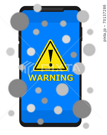 ウイルスに感染するスマホのイラスト ウイルスに感染するスマホのイラスト 70137286