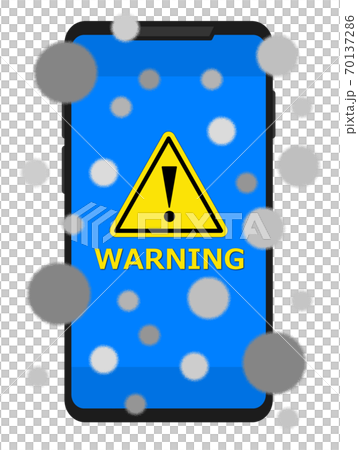 ウイルスに感染するスマホのイラスト ウイルスに感染するスマホのイラスト 70137286