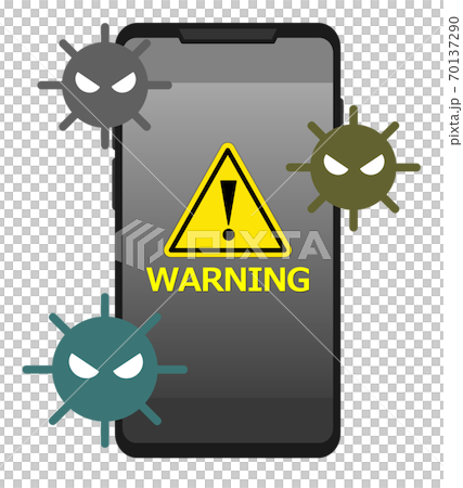 ウイルスに感染するスマホのイラスト 70137290