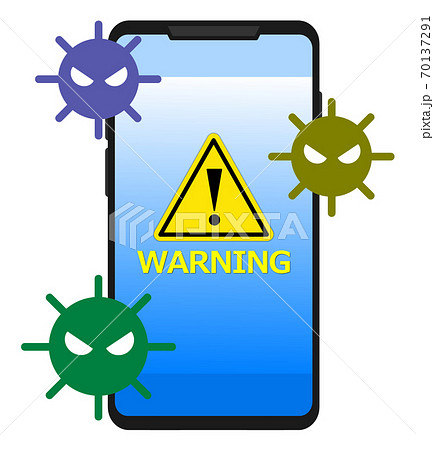 ウイルスに感染するスマホのイラスト 70137291