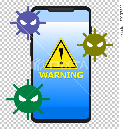 ウイルスに感染するスマホのイラスト 70137291