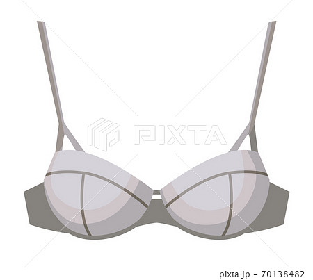 Female Grey Brassiere Isolated On White Backgroundのイラスト素材