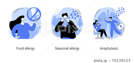 Allergic diseases abstract concept vector illustrations. 70139125