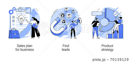 Marketing plan and business strategy abstract concept vector illustrations. Marketing plan and business strategy abstract concept vector illustrations. 70139129
