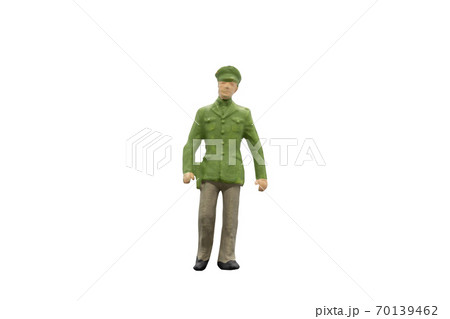 Policeman standing on white background with clipping path 70139462