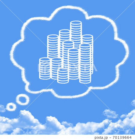 coins cloud shape 70139664