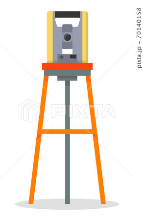 Tachymeter isolated on white. Device for measuring angles and distances vector illustration 70140158