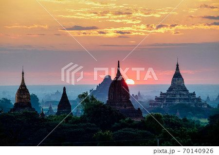 Pagodas and temples of Bagan in Myanmar, formerly Burma, a world heritage site. Pagodas and temples of Bagan in Myanmar, formerly Burma, a world heritage site. 70140926