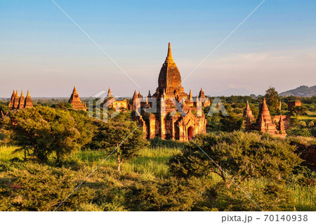 Pagodas and temples of Bagan in Myanmar, formerly Burma, a world heritage site. Pagodas and temples of Bagan in Myanmar, formerly Burma, a world heritage site. 70140938