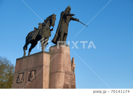 Gediminas duke statue, Cathedral Square, Vilnius, Lithuania. Gediminas duke statue, Cathedral Square, Vilnius, Lithuania. 70141174
