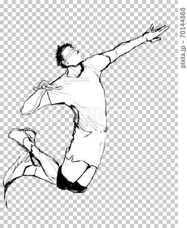 排球前的空中姿勢 70144868