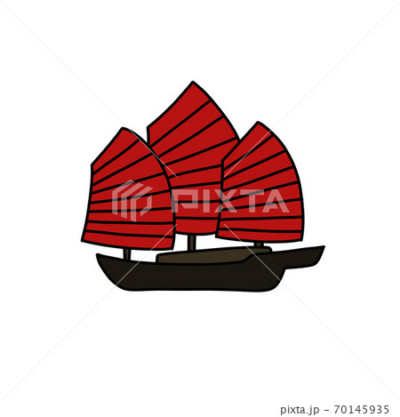 chinese traditional ship doodle icon, vector color illustration chinese traditional ship doodle icon, vector color illustration 70145935