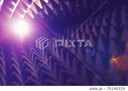 acoustic foam pyramid abstract background with glow light 70146329