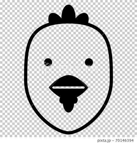 シルエットアイコン とり にわとり 鳥 酉 動物 顔 干支 アイコン 黒のイラスト素材