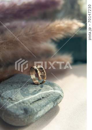 trendy vintage cast brass ring. 70147230