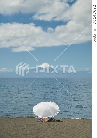 Frutillar view and Llanquihue lake and Osorno Volcano. Puerto Varas, Chile, South America.. 70147632