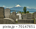 Cementery at Llanguihue lake and Osorno Volcano, Puerto Varas, Chile, South America. 70147651