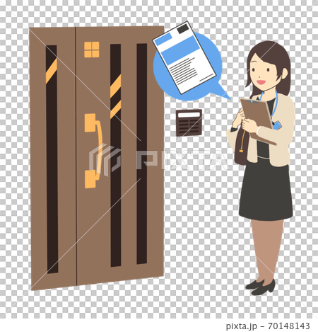 調查員訪問房屋進行問卷調查女裙（無排隊） 70148143