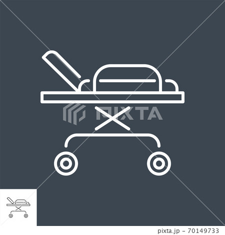 Hospital bed related vector thin line icon. Hospital bed related vector thin line icon. 70149733