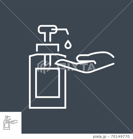 Hand sanitizer related vector thin line icon 70149770