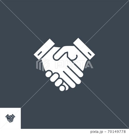 Handshake related vector glyph icon Handshake related vector glyph icon 70149778