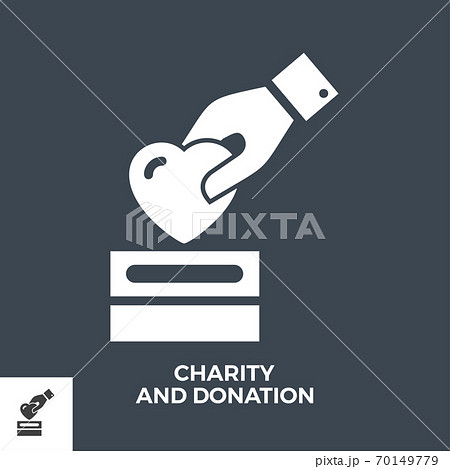 Charity and Donation Glyph Vector Icon. Charity and Donation Glyph Vector Icon. 70149779
