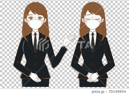 Female guide and apology for the mask funeral staff 70149954