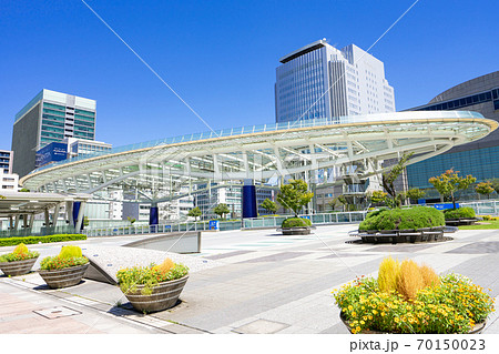 名古屋 栄 都市風景 Oasis21と愛知芸術文化センターとnhk名古屋放送局の写真素材