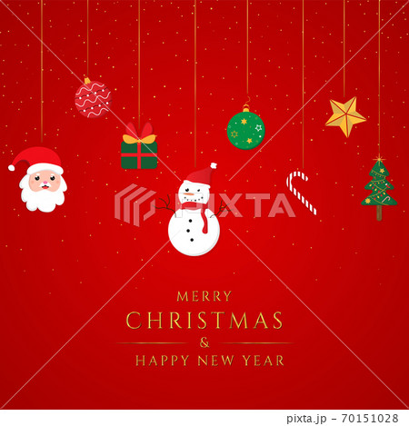 Christmas banner red background cartoon design. Christmas banner red background cartoon design. 70151028
