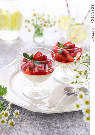 ぷるぷるパンナコッタ　いちごのソース 70151805