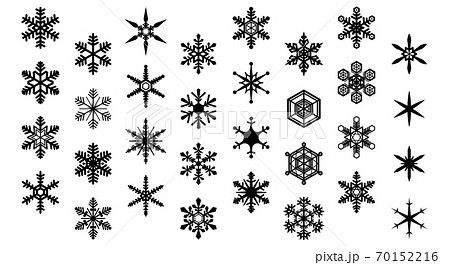 雪の結晶のアイコンセット シルエット のイラスト素材