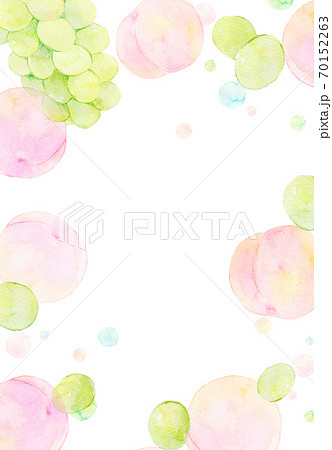 Peach And Muscat Watercolor Background Material Stock Illustration